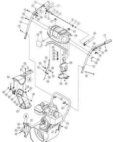 Handle Assembly Diagram and Parts List for 530SWE (31AH5SLH710)(2005) Cub Cadet Snow Blower